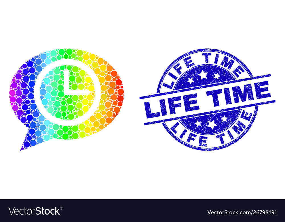 Spectral pixelated clock message balloon vector image Spectral pixelated clock message balloon