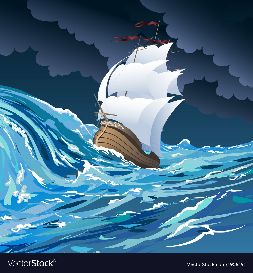 The sail ship Royalty Free Vector Image - VectorStock