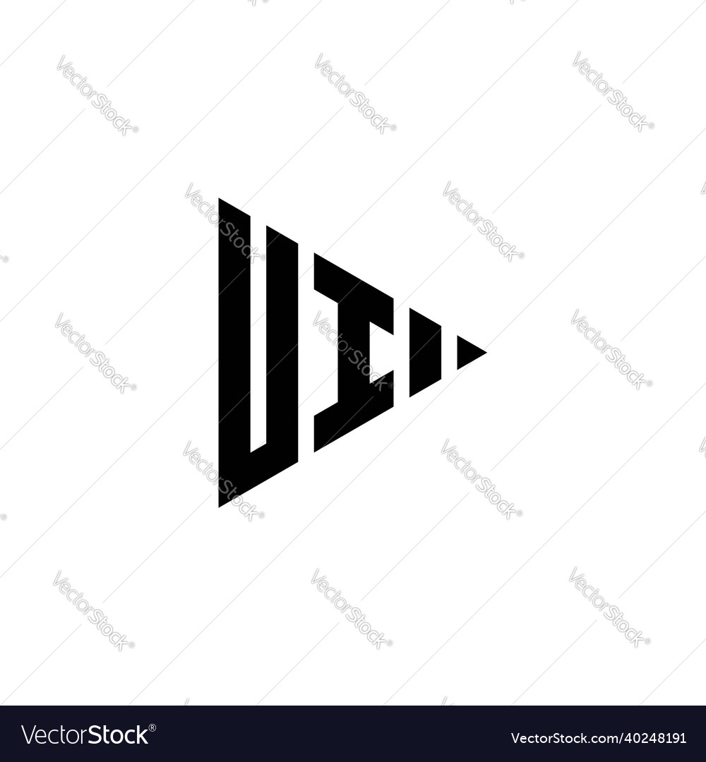 Ui logo monogram triangle shape play button
