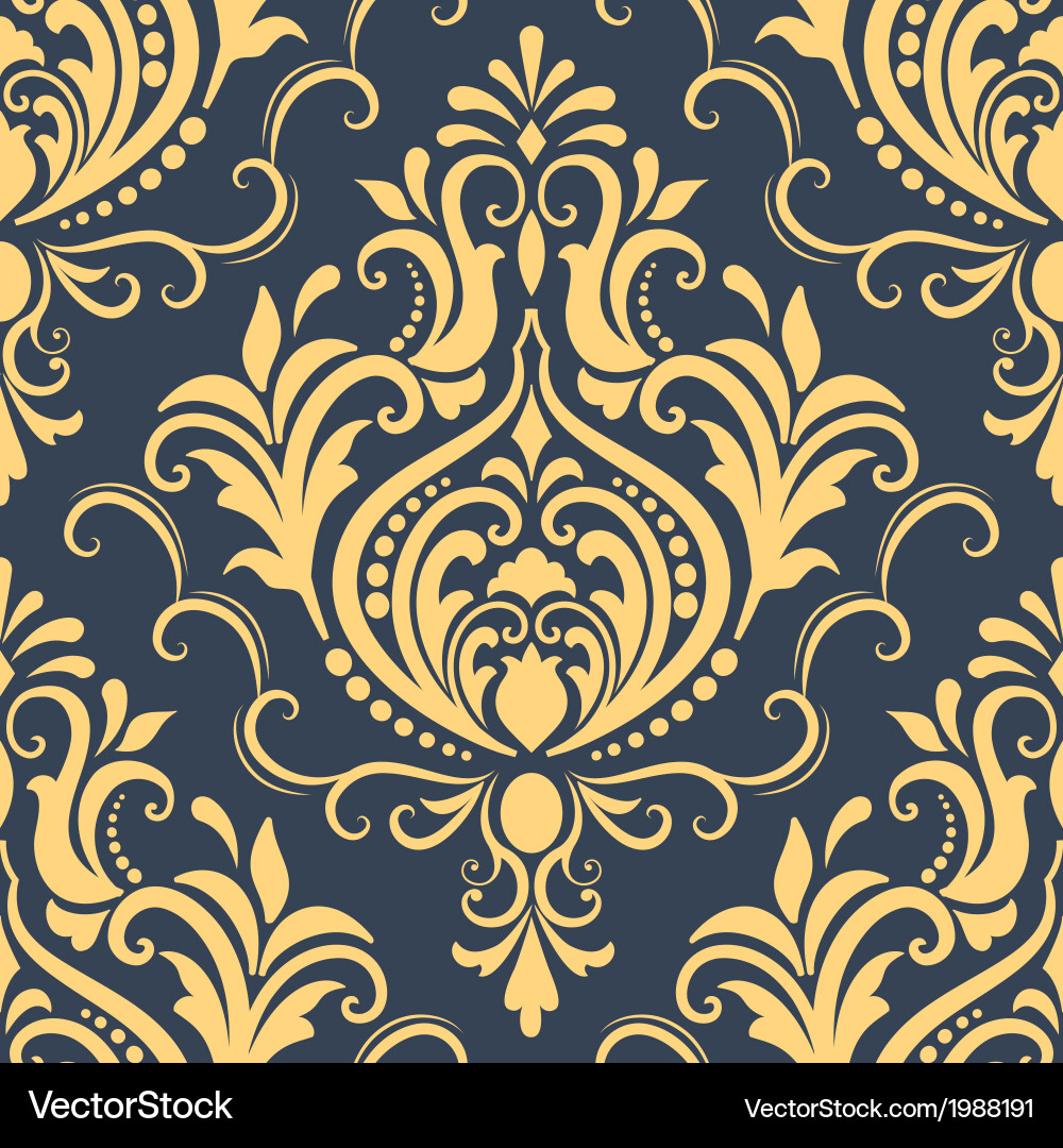 Vintage damask seamless pattern element Royalty Free Vector