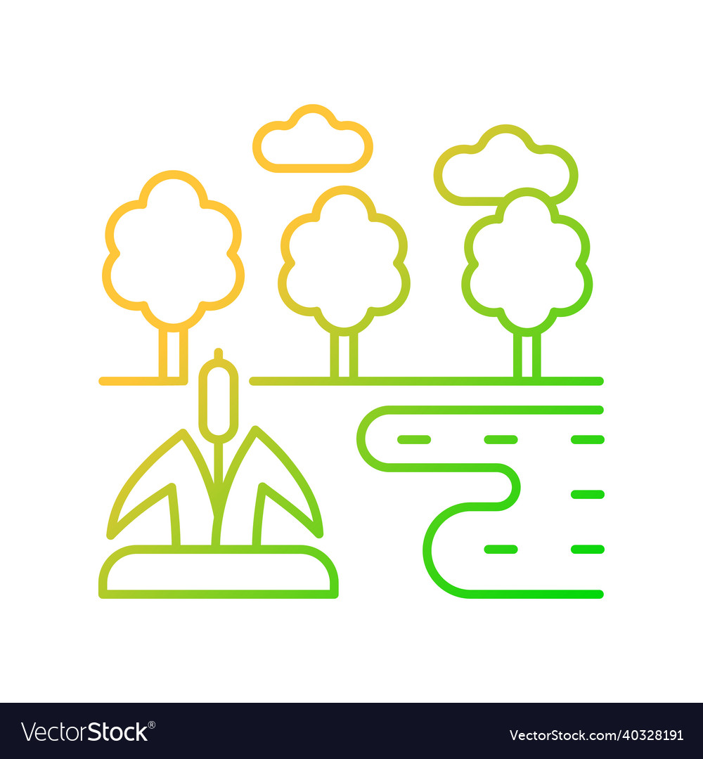 Wetland gradient linear icon Vector Image Wetland gradient linear icon