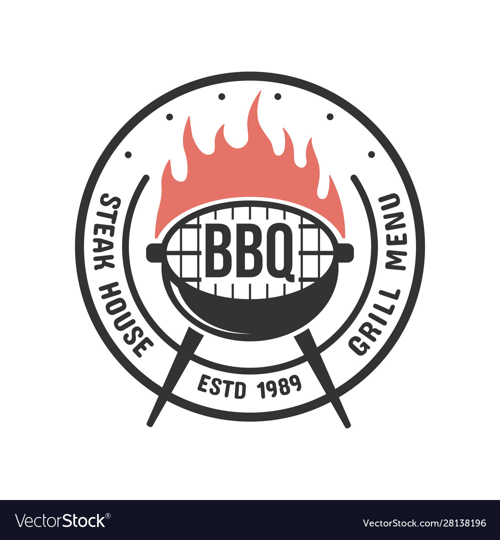 Barbecue and grill label bbq emblem and badge Vector Image