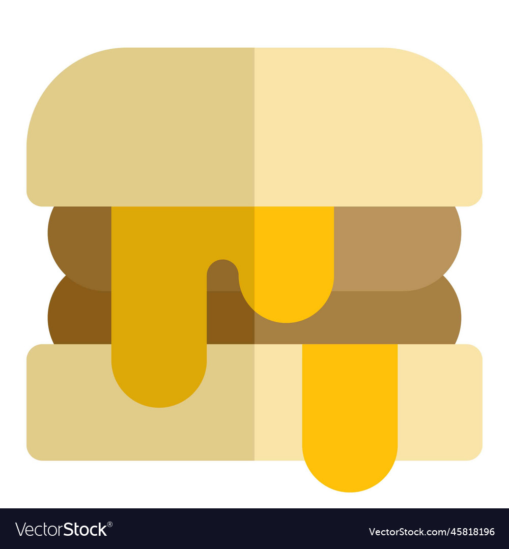 Classic extra cheese double layered burger Vector Image