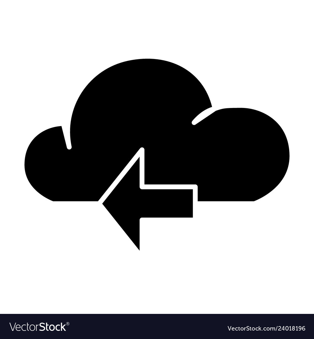 Cloud with arrow solid icon data