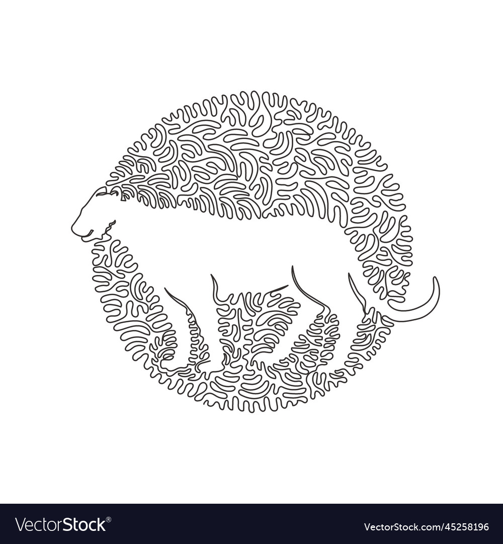 Continuous one curve line drawing of funny vector image Continuous one curve line drawing of funny