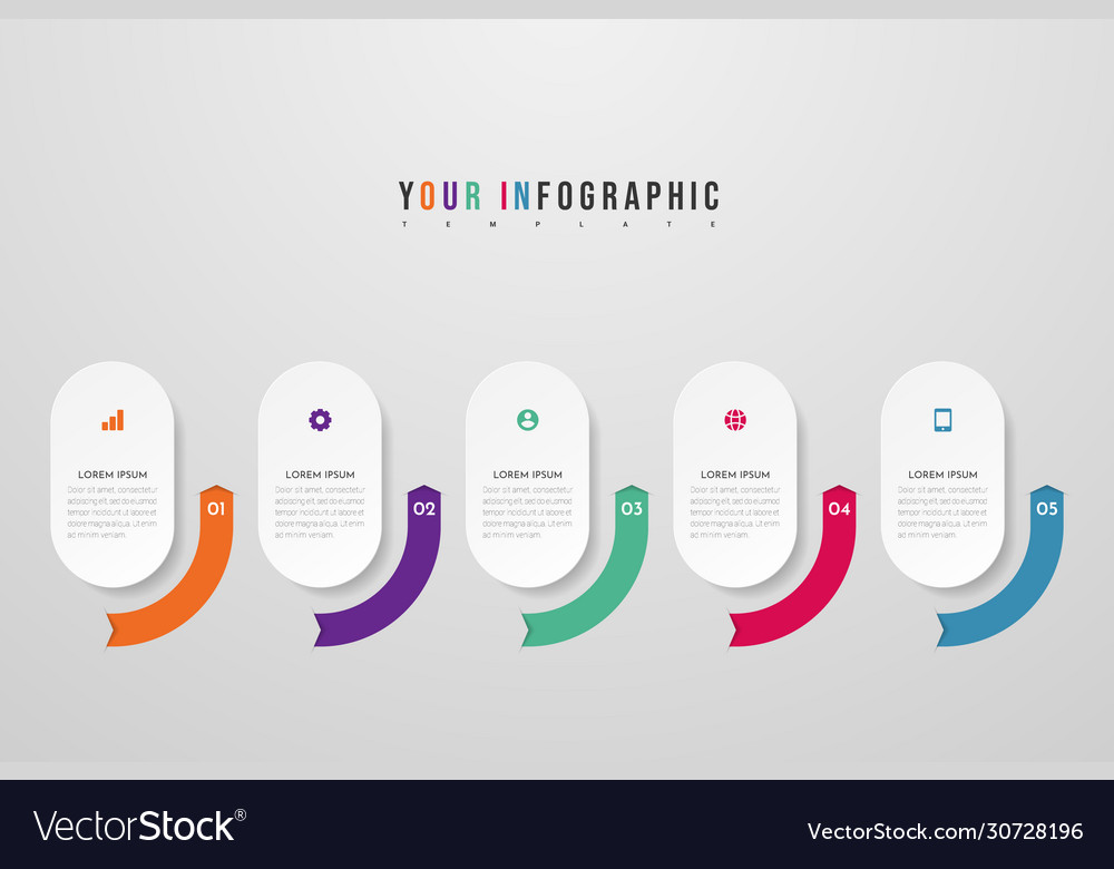 Infographic design with icons and 5 options vector image Infographic design with icons and 5 options