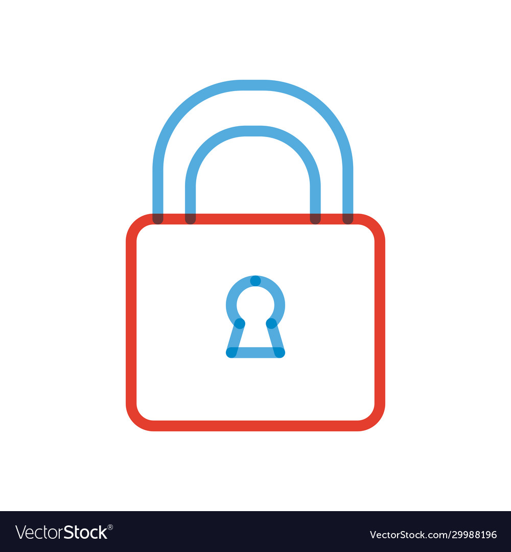 Isolated padlock multiply line style icon