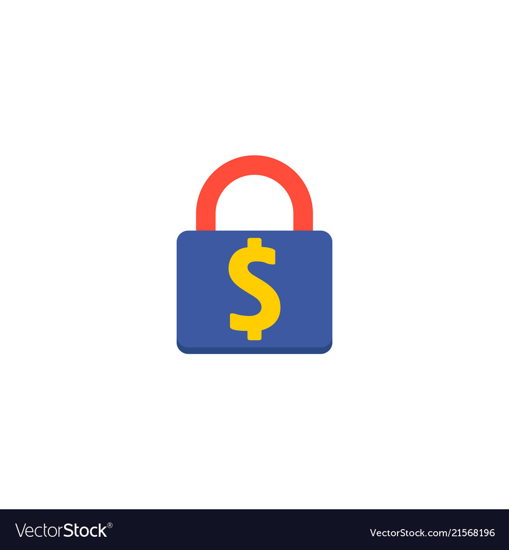 Lock icon flat element vector image Lock icon flat element