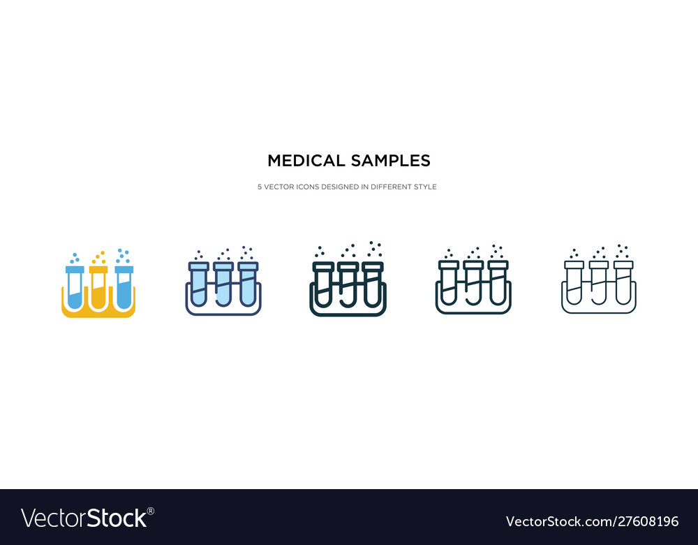 Medical samples in test tubes couple icon