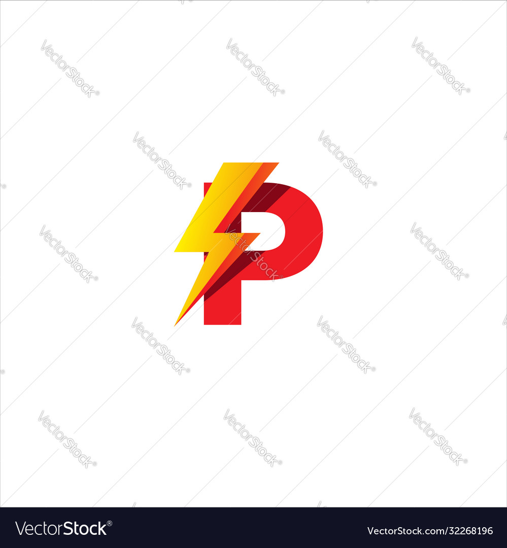 P letter initial logo design template alphabet