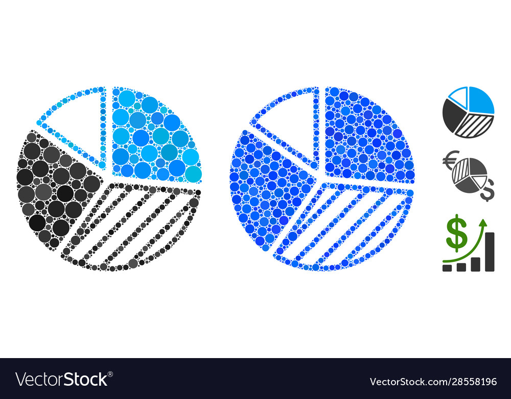 Pie chart composition icon circle dots vector image Pie chart composition icon circle dots