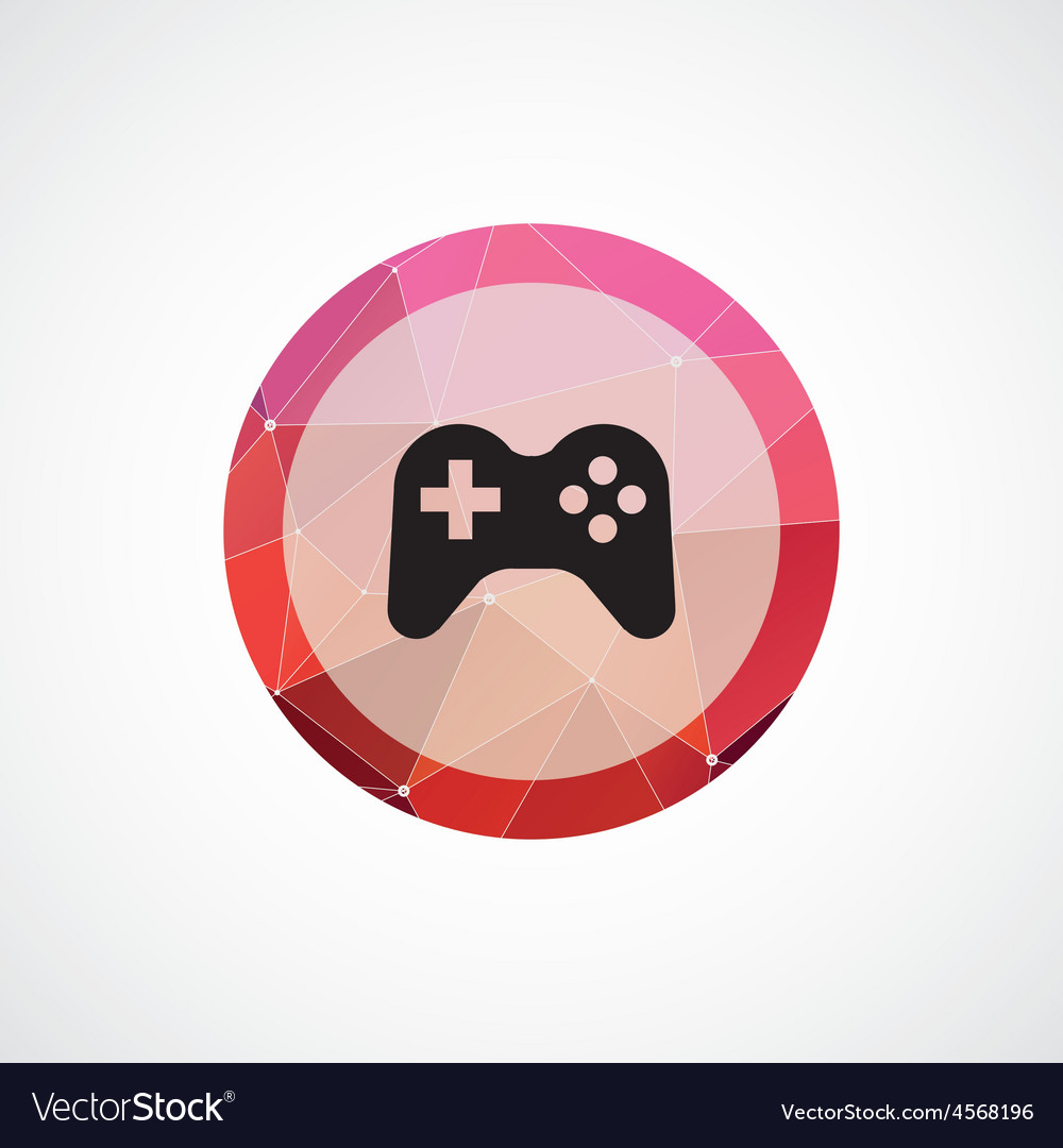 Pink Joystick Icon with Triangle Background
