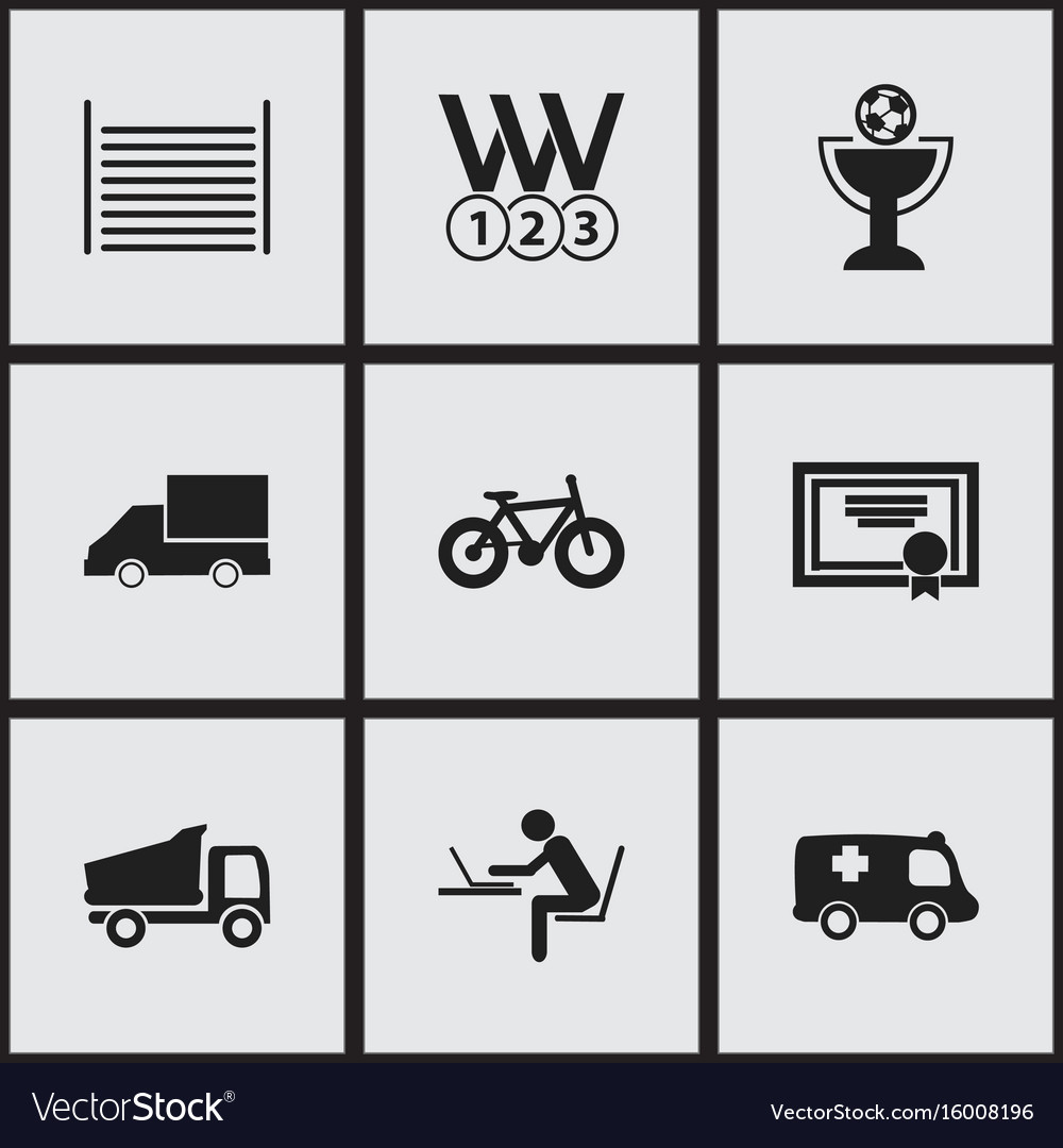 Set of 9 editable mixed icons includes symbols