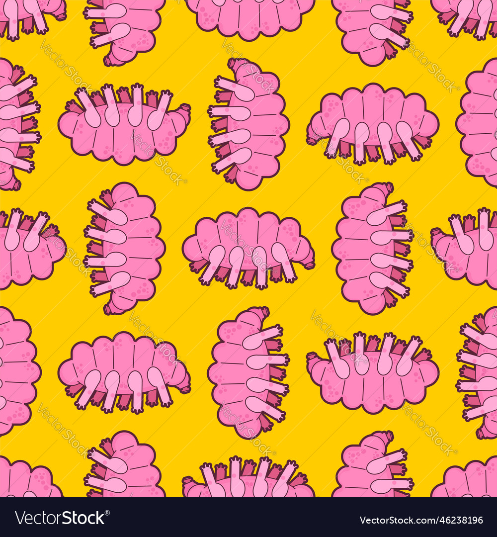 Tardigrada pattern seamless type of microscopic vector image Tardigrada pattern seamless type of microscopic