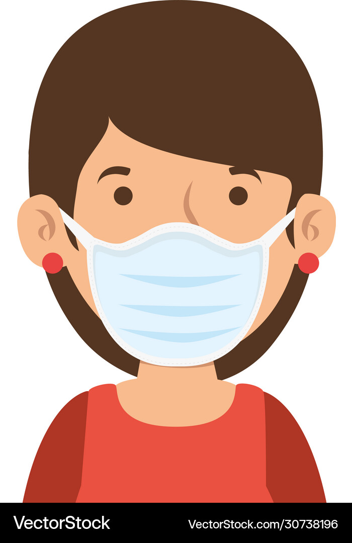 Woman with face mask isolated icon Royalty Free Vector Image