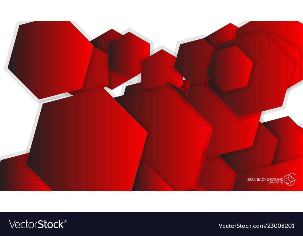 Abstract background hexagon red light and shadow vector image Abstract background hexagon red light and shadow