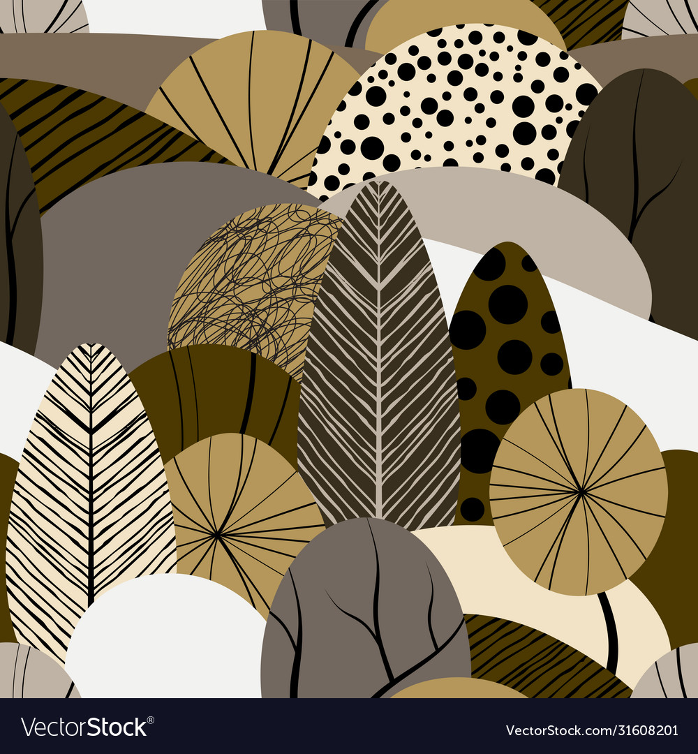 Abstract seamless pattern with plants leaves Vector Image Abstract seamless pattern with plants leaves