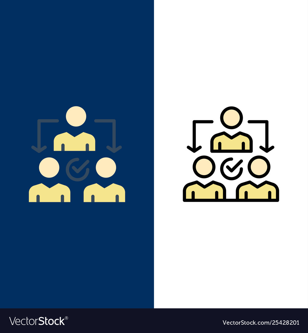 Assignment delegate delegating distribution icons vector image Assignment delegate delegating distribution icons