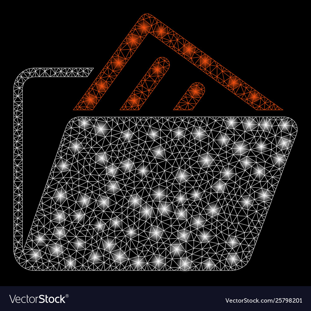 Bright mesh wire frame document folder with light