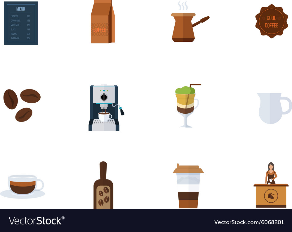 Coffee shop design elements Royalty Free Vector Image