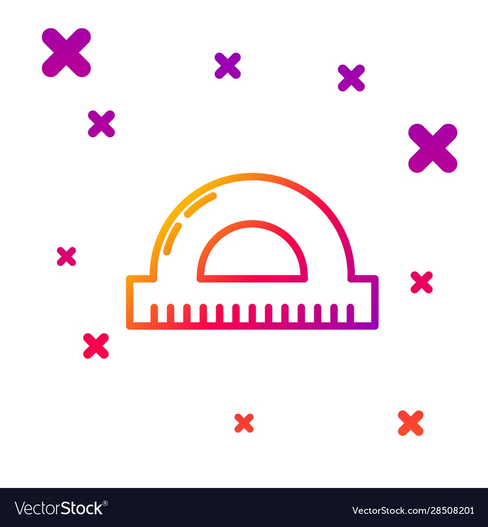 Color line protractor grid for measuring degrees vector image Color line protractor grid for measuring degrees