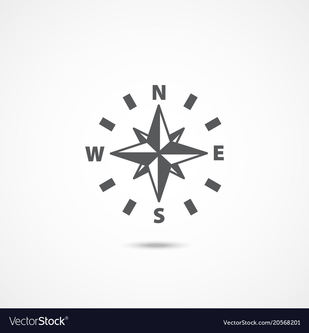 Compass icon on white Royalty Free Vector Image