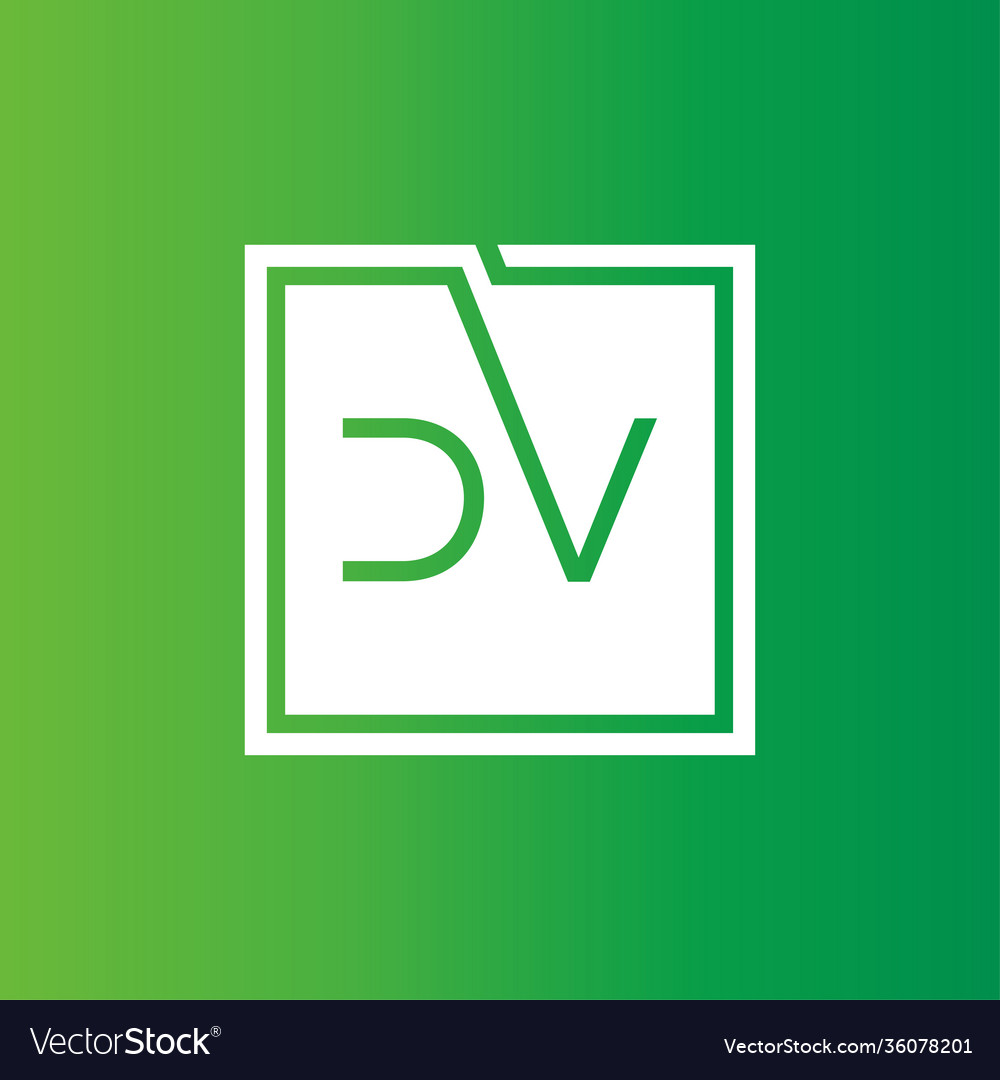 Creative initial letter dv square logo design