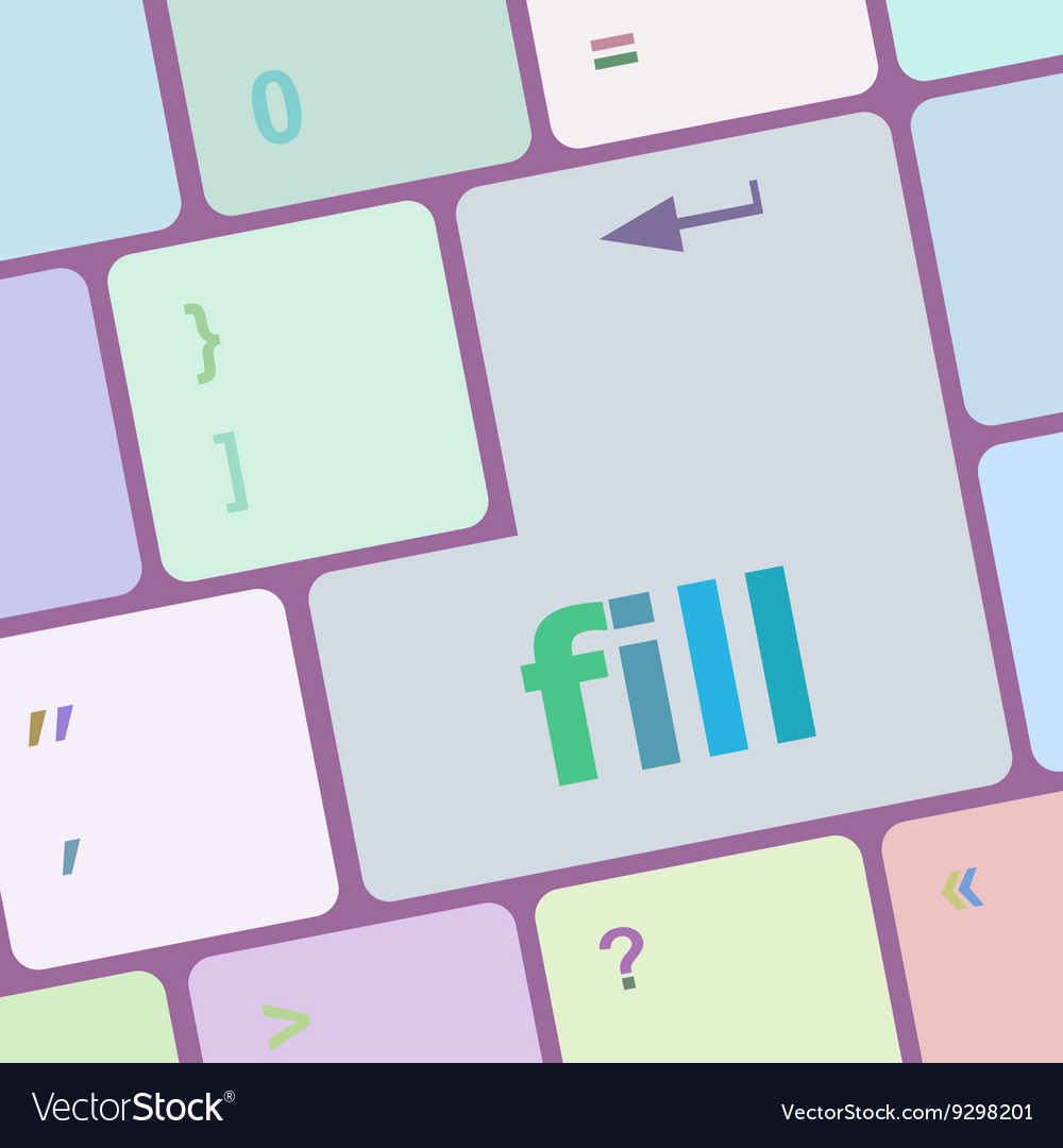 Fill words on computer keyboard button
