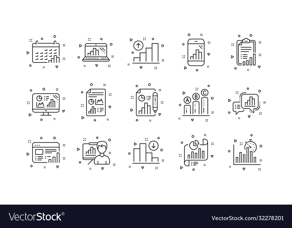 Graph line icons charts and graphs presentation