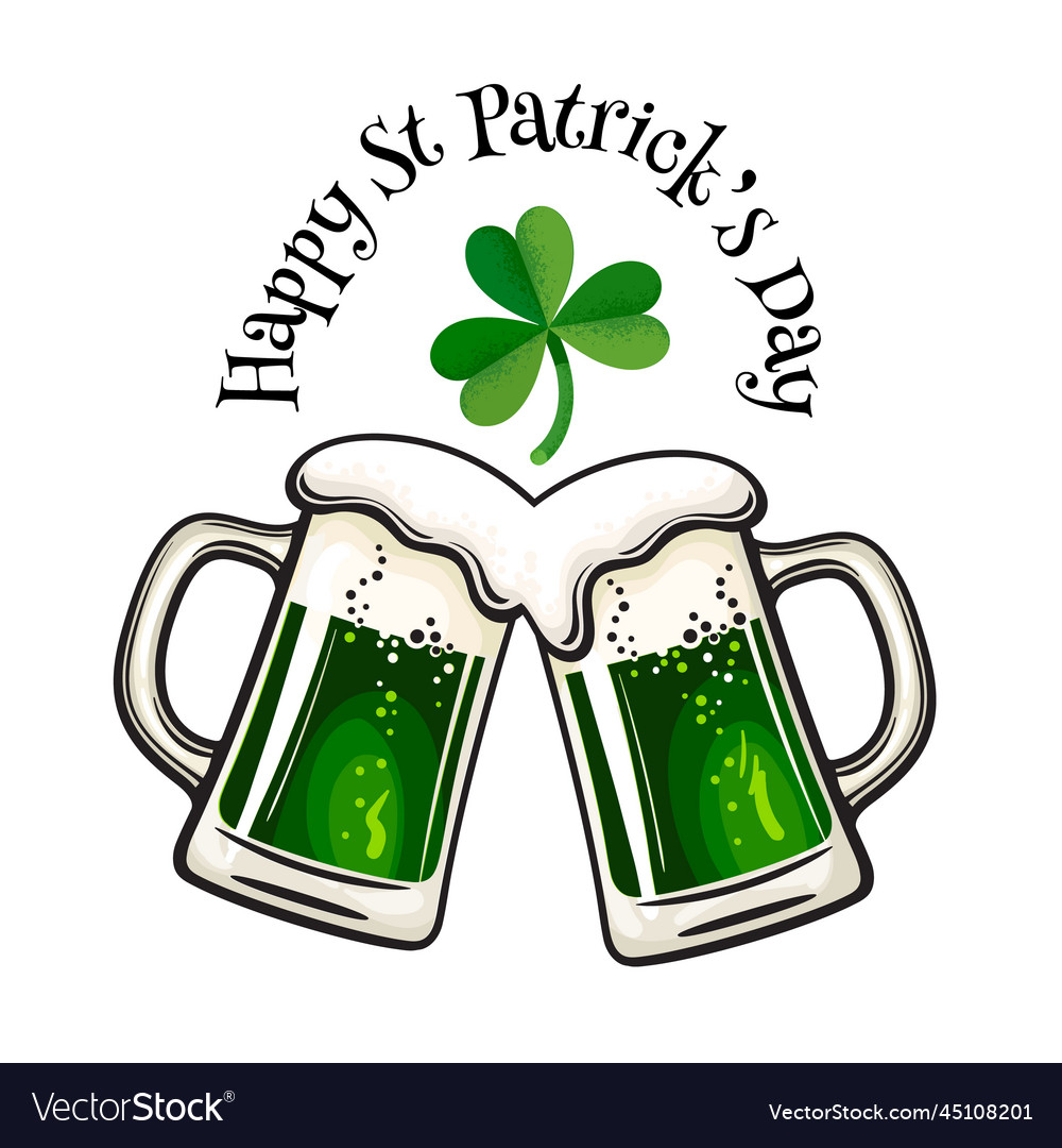 Happy saint patricks day greeting card with text Vector Image