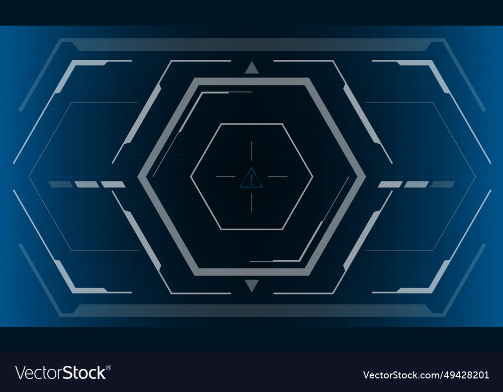 Hud sci-fi hexagon interface screen view