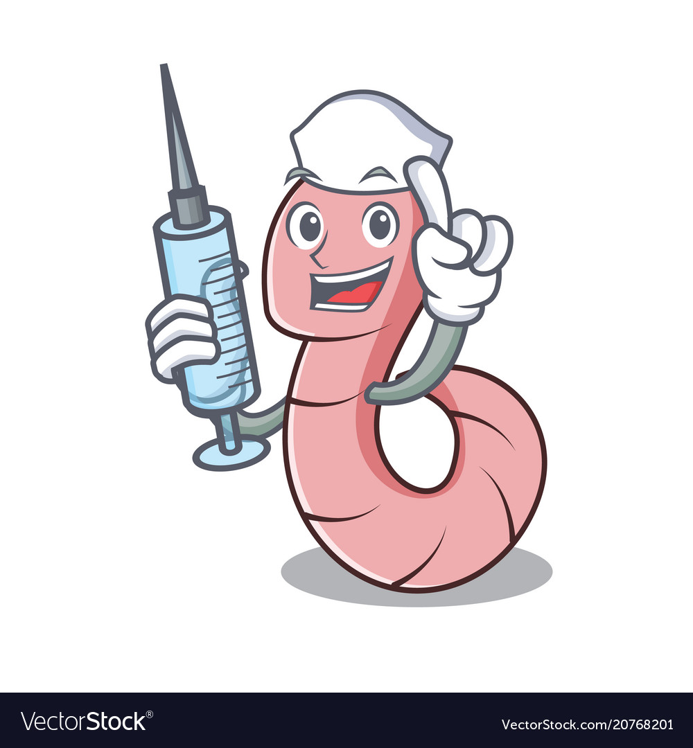 Nurse worm character cartoon style