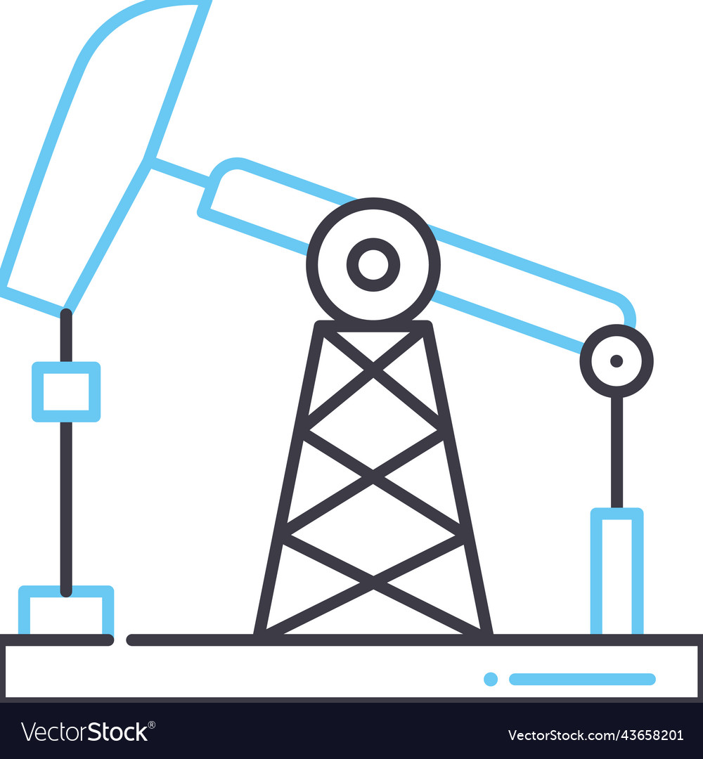 Oil pump jack line icon outline symbol