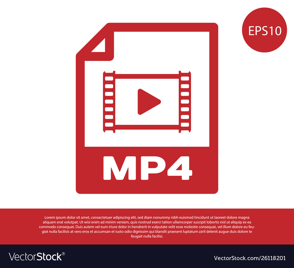 Red mp4 file document icon download button