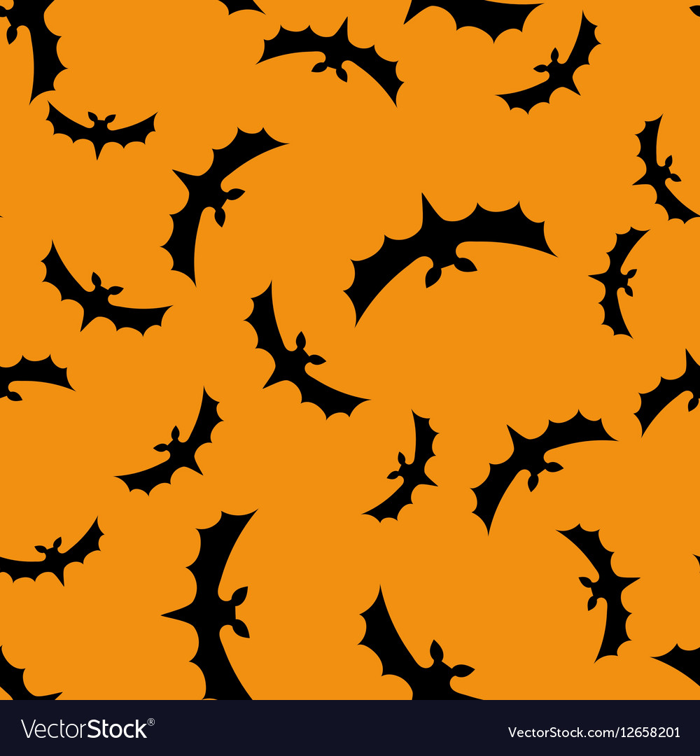 Seamless pattern background with bats black