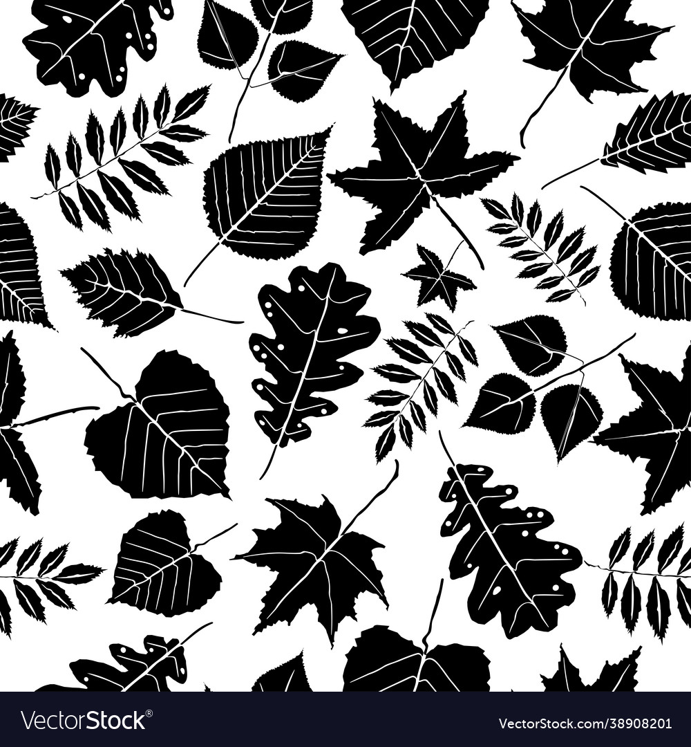 Seamless pattern with leaves leaflet