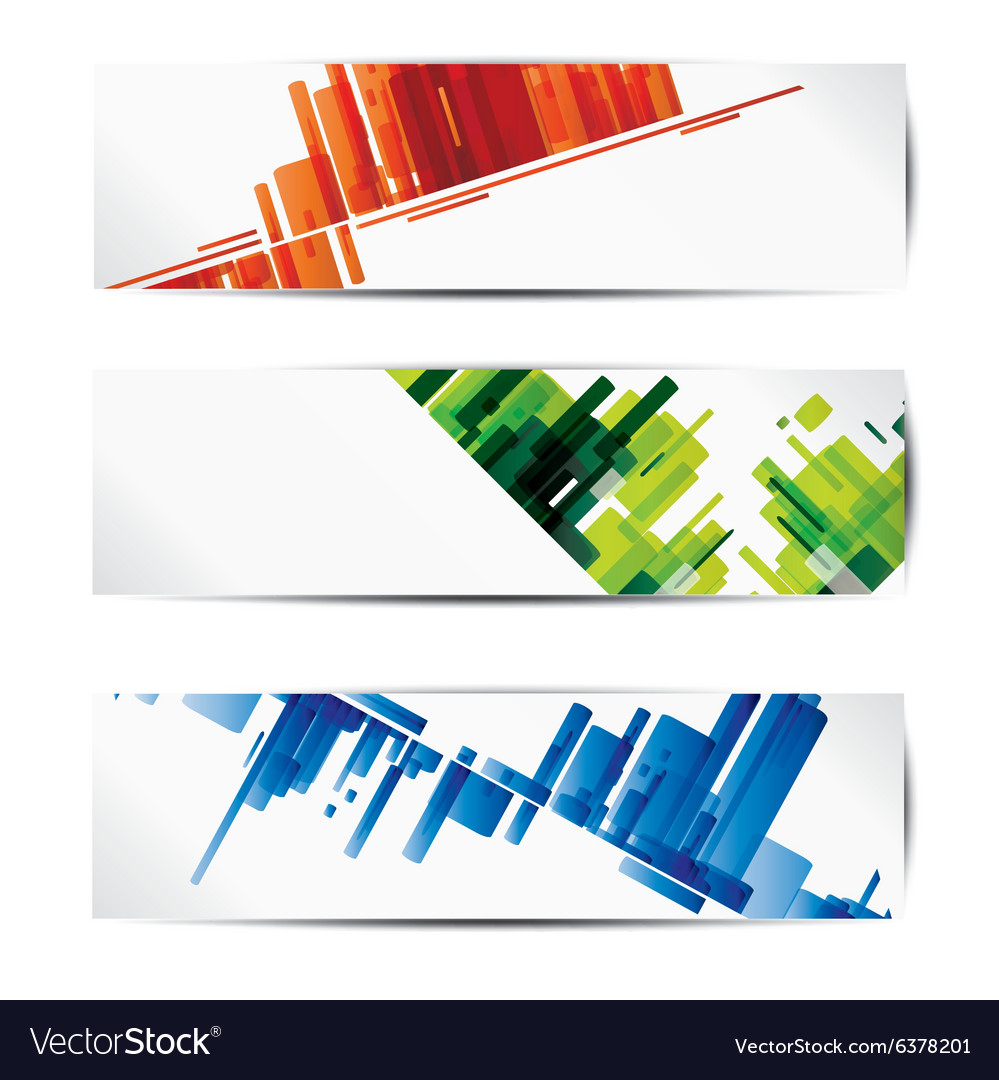 Set of abstract colorful web headers and cards Vector Image