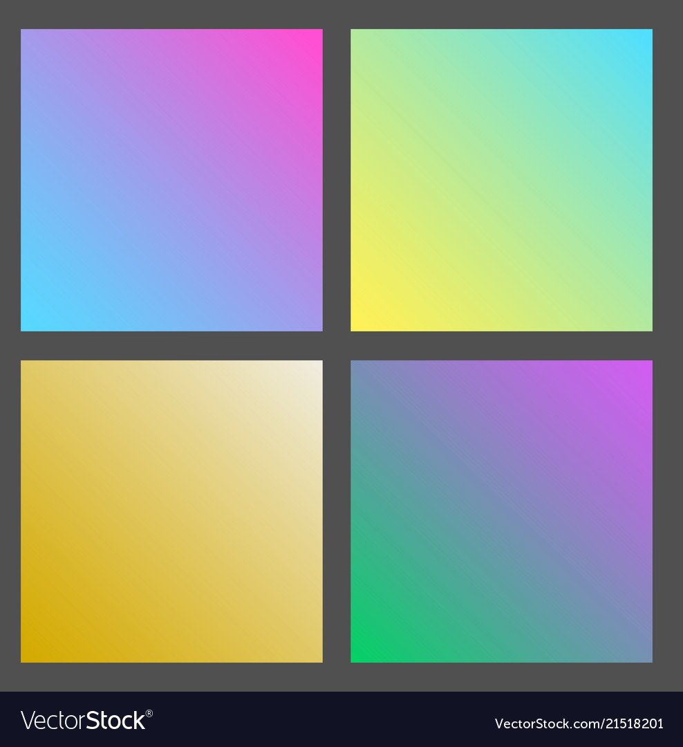 Set of gradient futuristic square design vector image Set of gradient futuristic square design