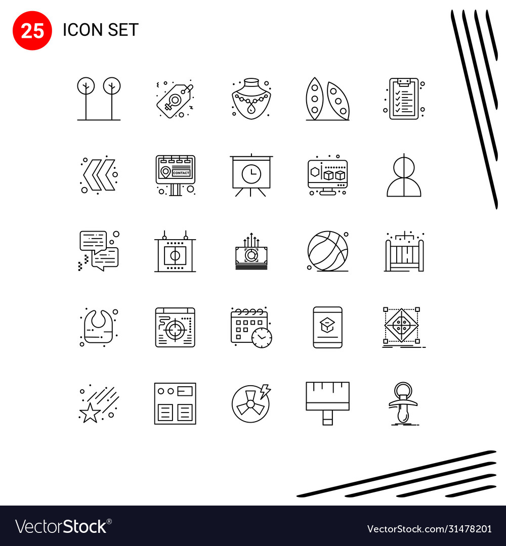 Stock icon pack 25 line signs and symbols