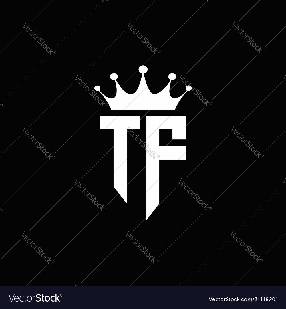 Tf logo monogram emblem style with crown shape Vector Image