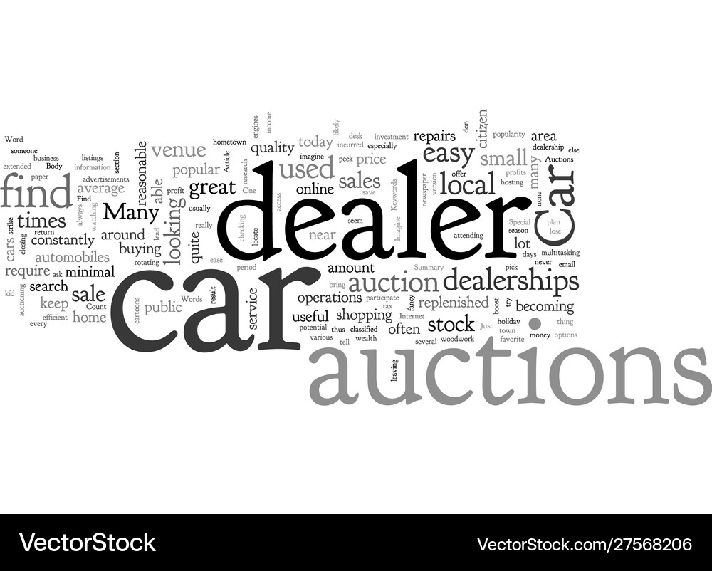 A few words about car dealer auctions Royalty Free Vector