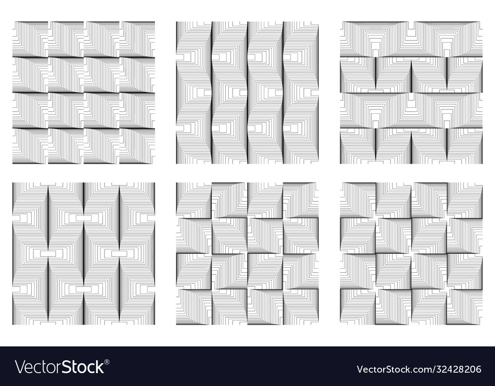 Abstract line patterns set vector image Abstract line patterns set