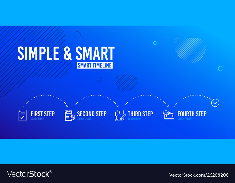 Approved checklist spanner and algorithm icons vector image Approved checklist spanner and algorithm icons