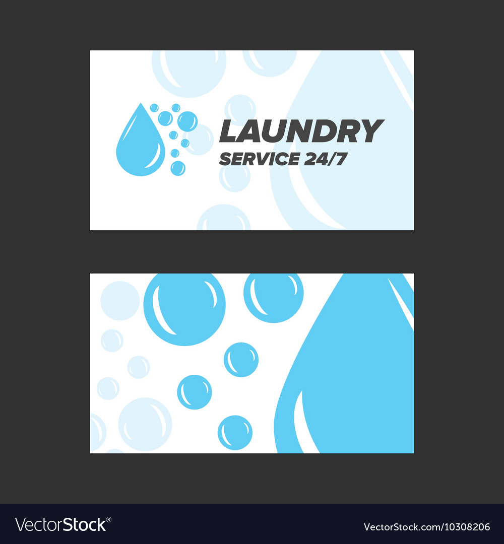 Blaue Wäscheservice Visitenkarte