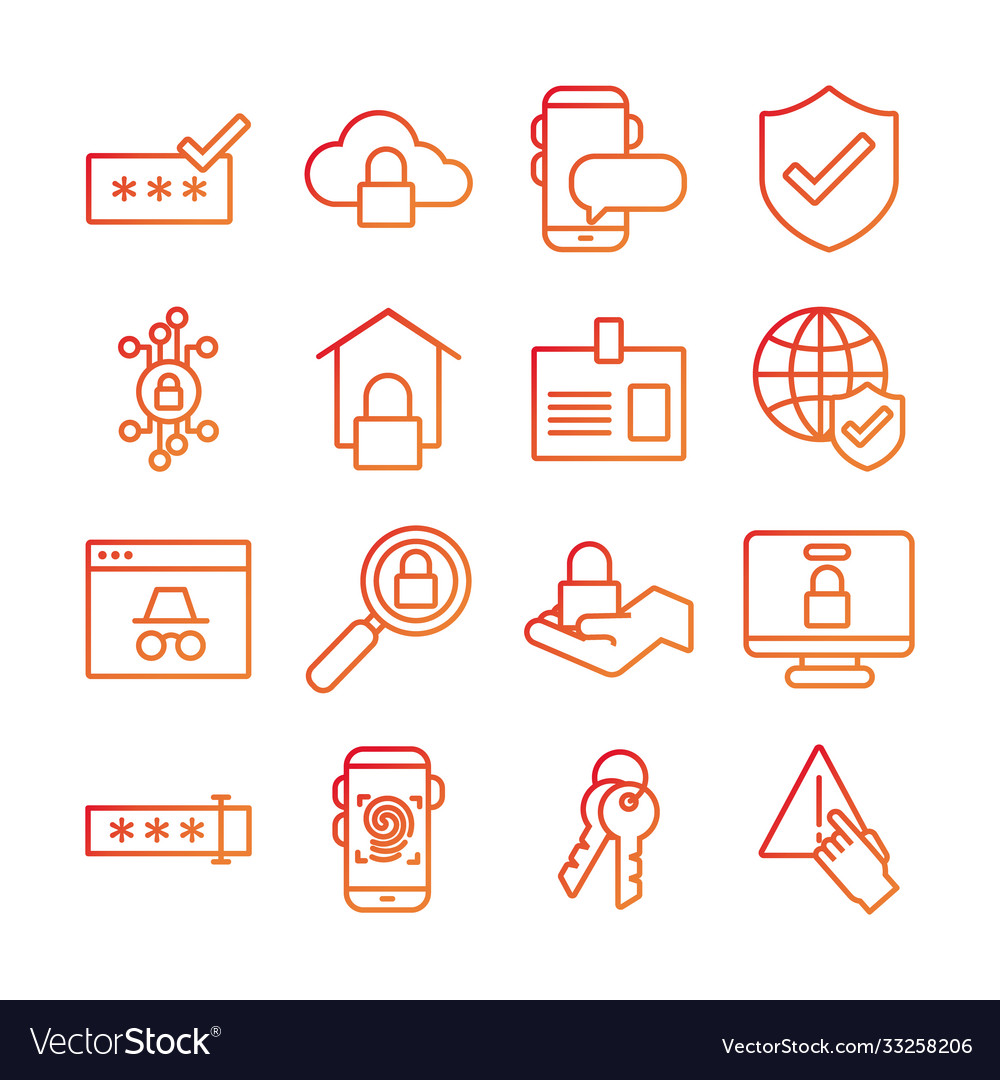 Bundle data security set icons