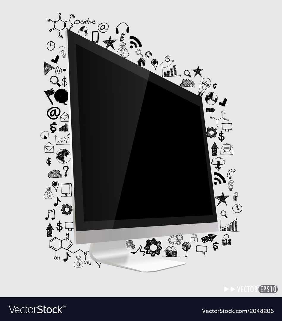 Computer display with application icon