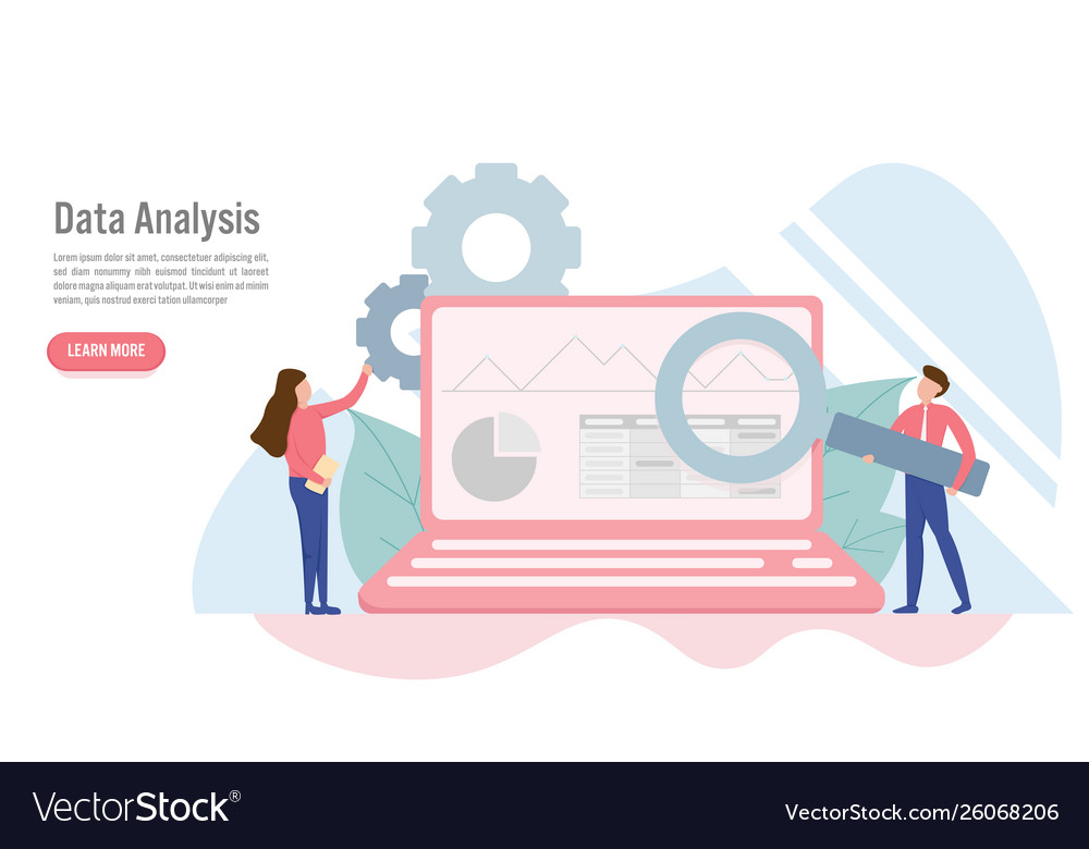 Data analysis concept with character creative