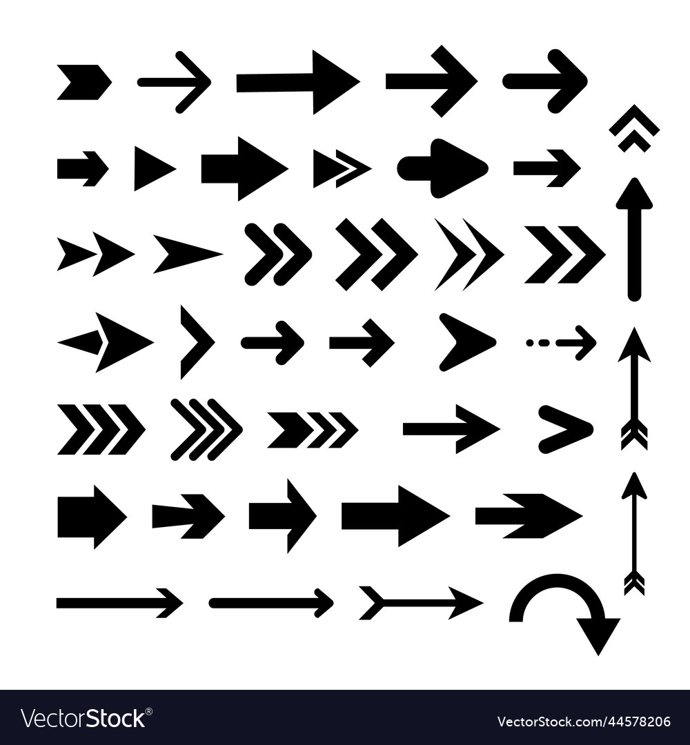 Flat design arrow set vector image Flat design arrow set