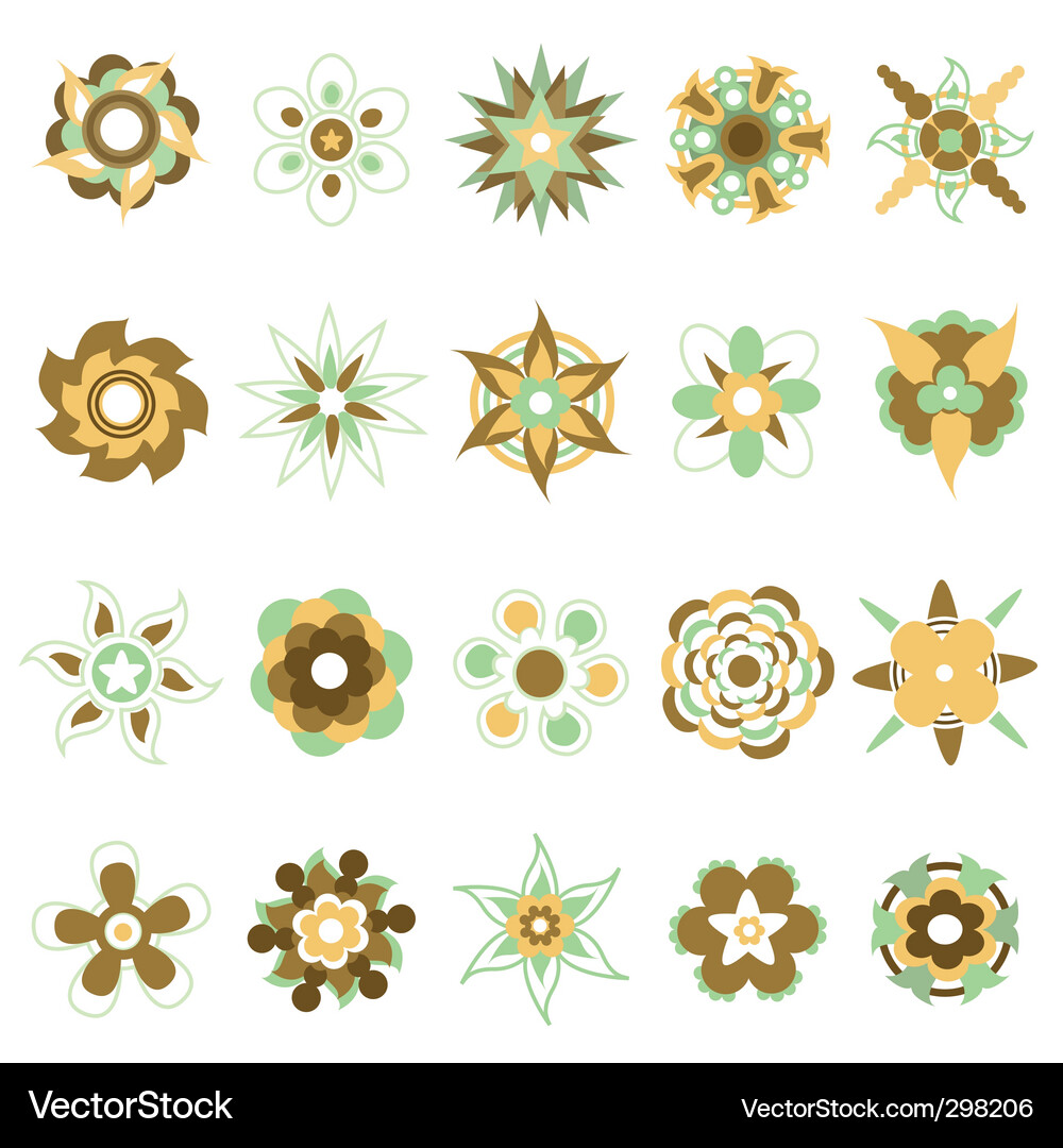 Flower icon set Royalty Free Vector Image - VectorStock