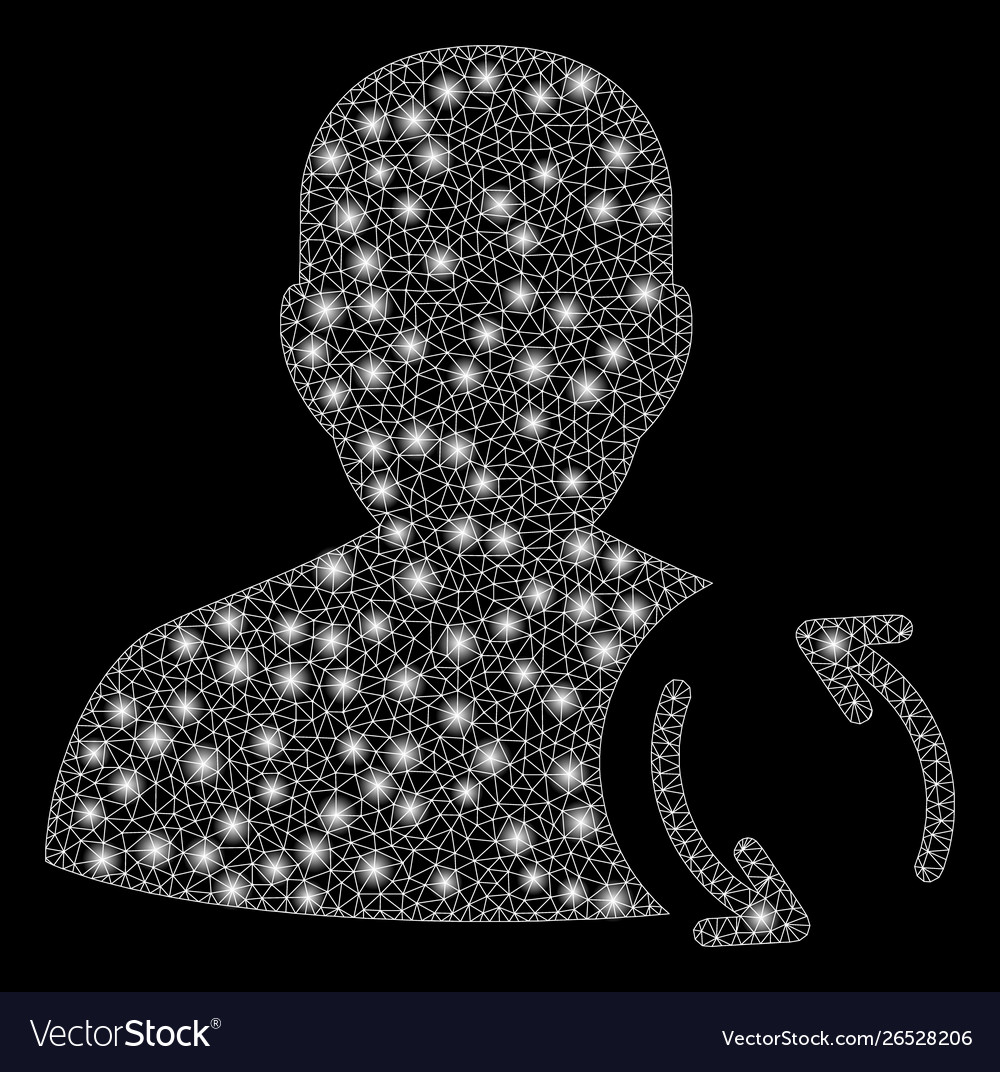 Glowing mesh 2d user refresh with flare spots vector image Glowing mesh 2d user refresh with flare spots